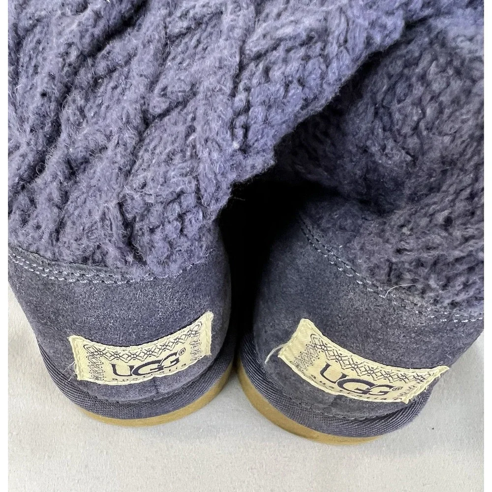 UGG Boots Womens Sz 8 Australia ‎ Knit Fold Over Purple Sweater